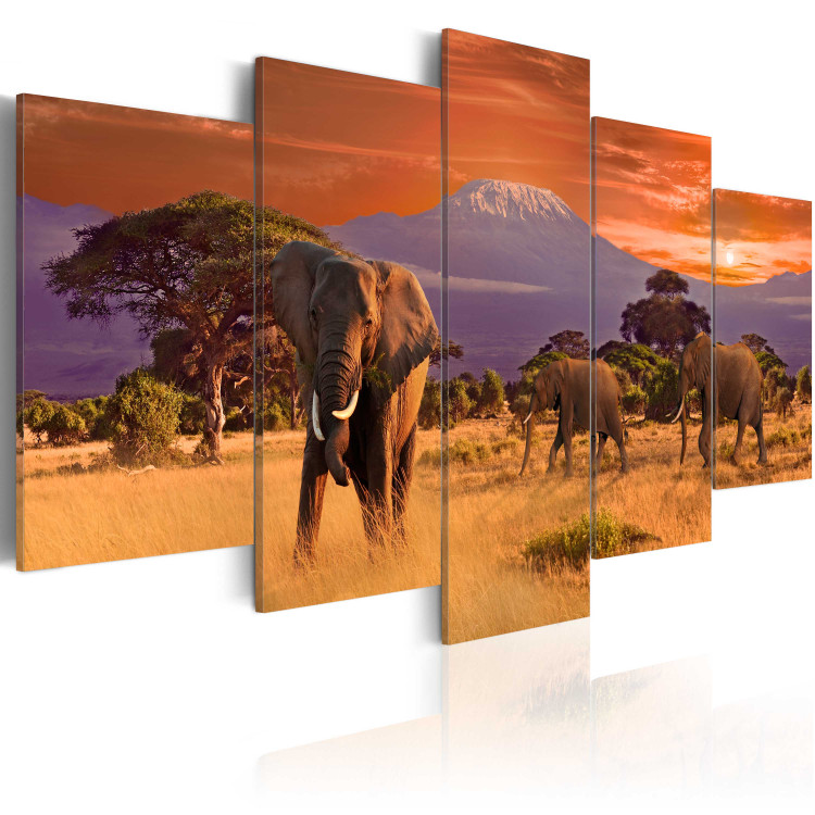 Canvas Art Print Africa: Elephants 58553 additionalImage 2