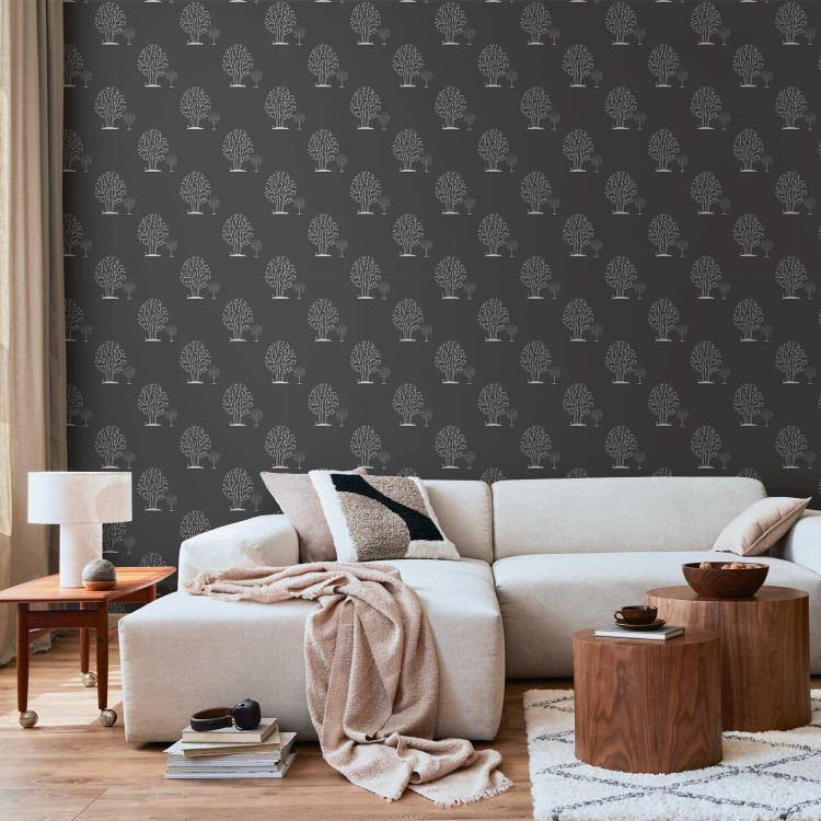 Modern Wallpaper Greyness of Trees 89453