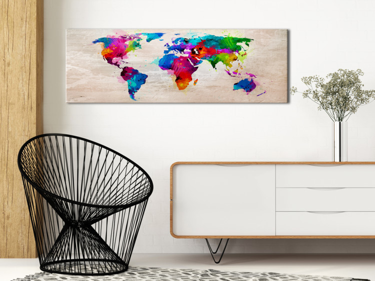 Canvas Print World Map: Finesse of Colours 97453 additionalImage 3