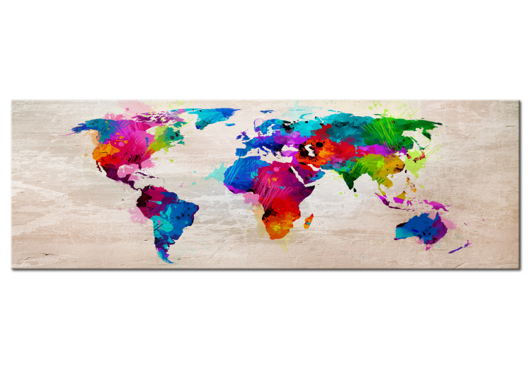 Canvas Print World Map: Finesse of Colours 97453