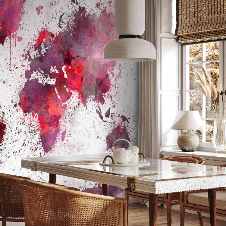 Wall Mural World Map: Red Watercolors 107563 additionalImage 7