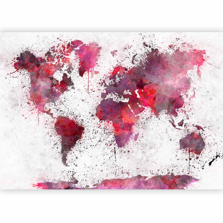 Wall Mural World Map: Red Watercolors 107563 additionalImage 5