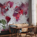 Wall Mural World Map: Red Watercolors 107563 additionalThumb 4