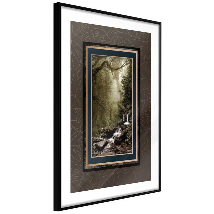 Wall Poster Extraordinary Forest - Picturesque forest landscape in a frame on a patterned background 114363 additionalImage 11