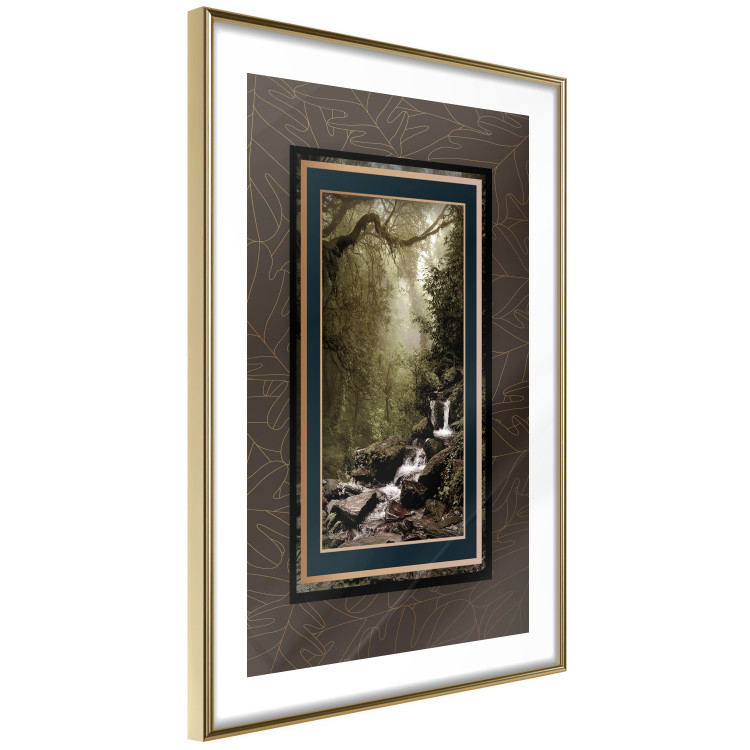 Wall Poster Extraordinary Forest - Picturesque forest landscape in a frame on a patterned background 114363 additionalImage 6