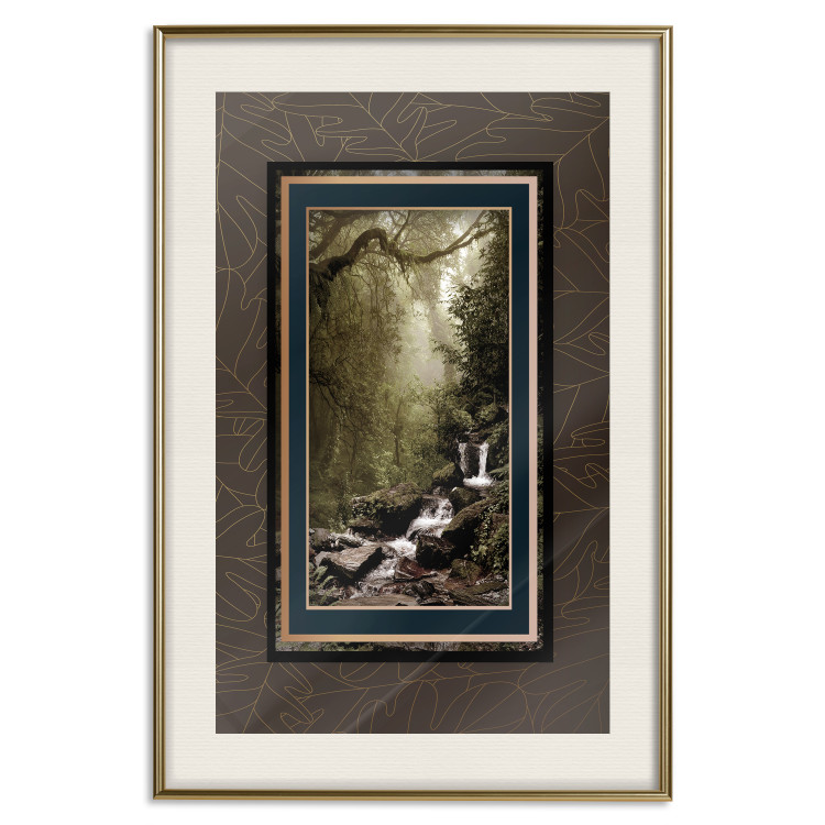 Wall Poster Extraordinary Forest - Picturesque forest landscape in a frame on a patterned background 114363 additionalImage 19