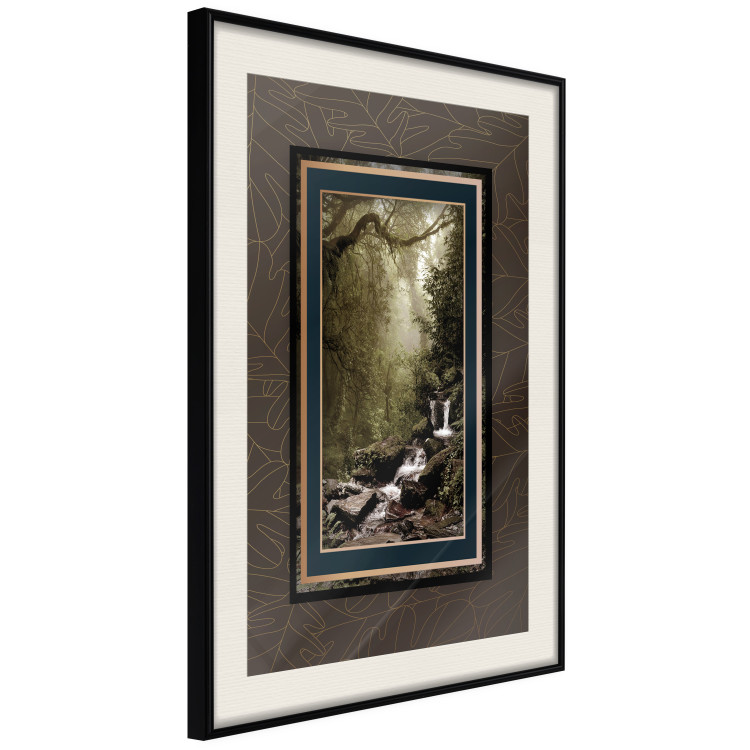 Wall Poster Extraordinary Forest - Picturesque forest landscape in a frame on a patterned background 114363 additionalImage 3