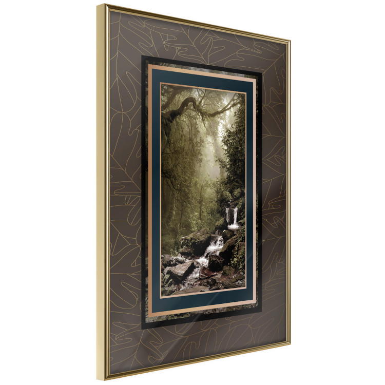 Wall Poster Extraordinary Forest - Picturesque forest landscape in a frame on a patterned background 114363 additionalImage 14
