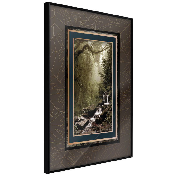 Wall Poster Extraordinary Forest - Picturesque forest landscape in a frame on a patterned background 114363 additionalImage 12