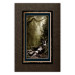 Wall Poster Extraordinary Forest - Picturesque forest landscape in a frame on a patterned background 114363