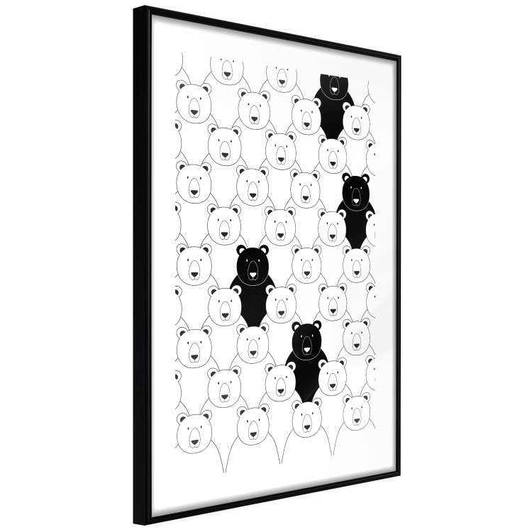 Wall Poster Alien in the Herd - black and white composition with animals for children 114563 additionalImage 13