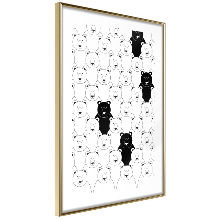 Wall Poster Alien in the Herd - black and white composition with animals for children 114563 additionalImage 8