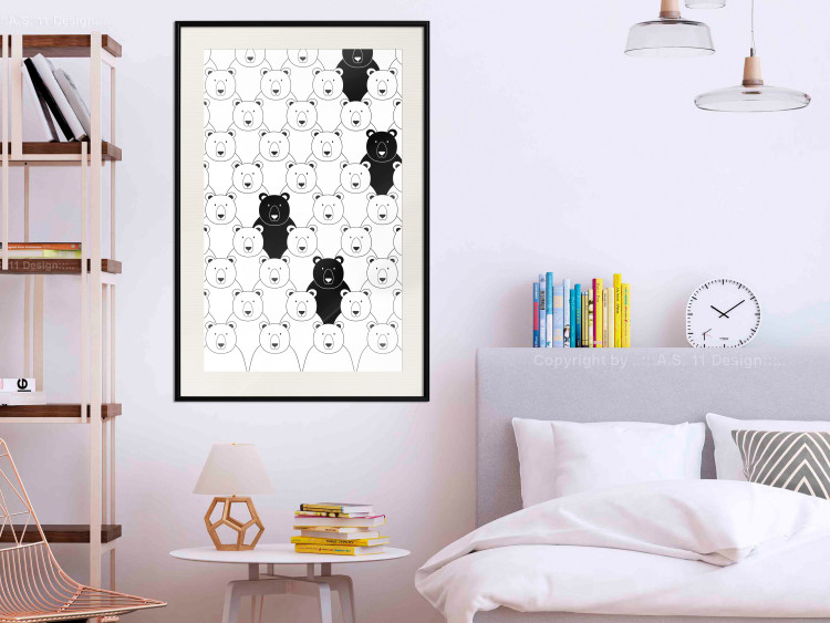 Wall Poster Alien in the Herd - black and white composition with animals for children 114563 additionalImage 22