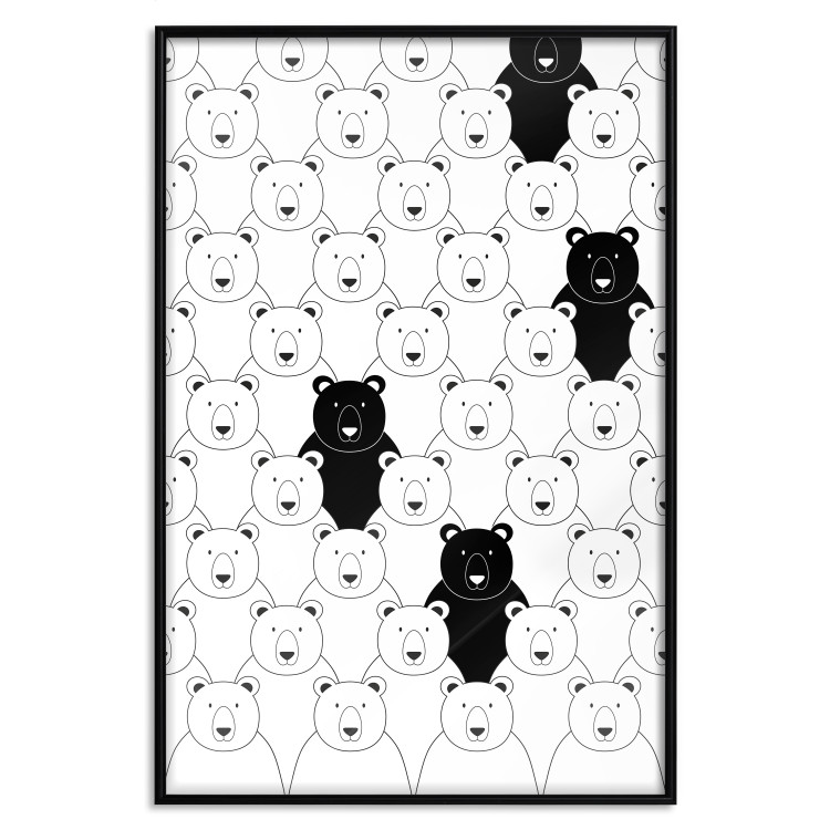 Wall Poster Alien in the Herd - black and white composition with animals for children 114563 additionalImage 18