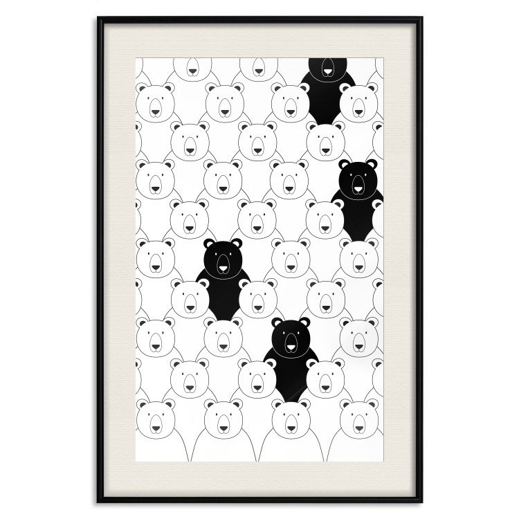 Wall Poster Alien in the Herd - black and white composition with animals for children 114563 additionalImage 18