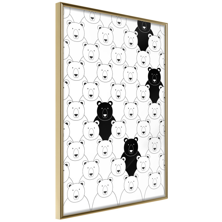 Wall Poster Alien in the Herd - black and white composition with animals for children 114563 additionalImage 14