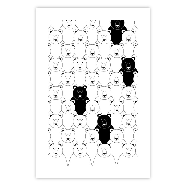Wall Poster Alien in the Herd - black and white composition with animals for children 114563 additionalImage 25