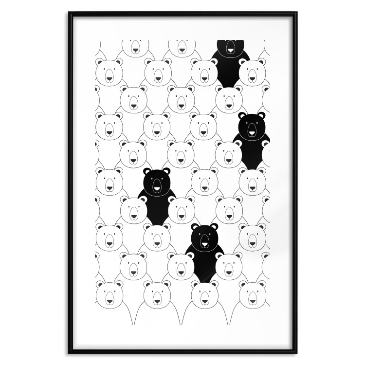 Wall Poster Alien in the Herd - black and white composition with animals for children 114563 additionalImage 17