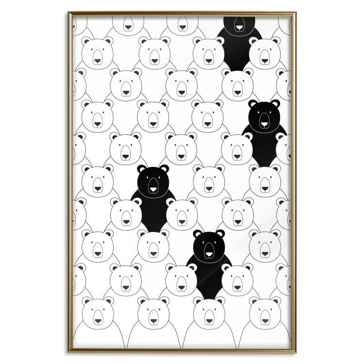 Wall Poster Alien in the Herd - black and white composition with animals for children 114563 additionalImage 20