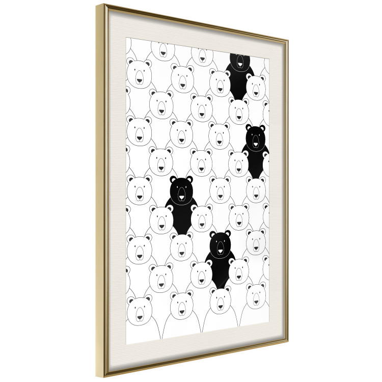 Wall Poster Alien in the Herd - black and white composition with animals for children 114563 additionalImage 2