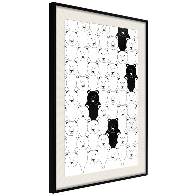 Wall Poster Alien in the Herd - black and white composition with animals for children 114563 additionalImage 3