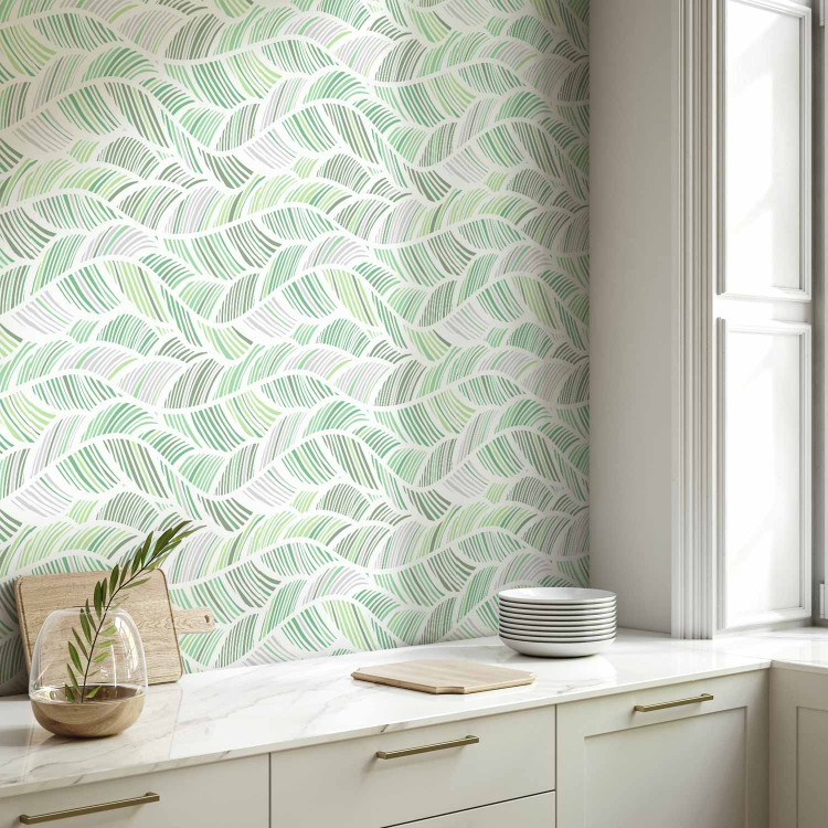 Modern Wallpaper Green Waves 114663 additionalImage 9