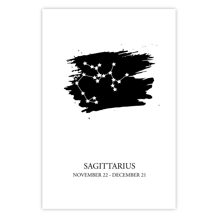 Poster Zodiac signs: Sagittarius - white stars on black with English texts 114863 additionalImage 19