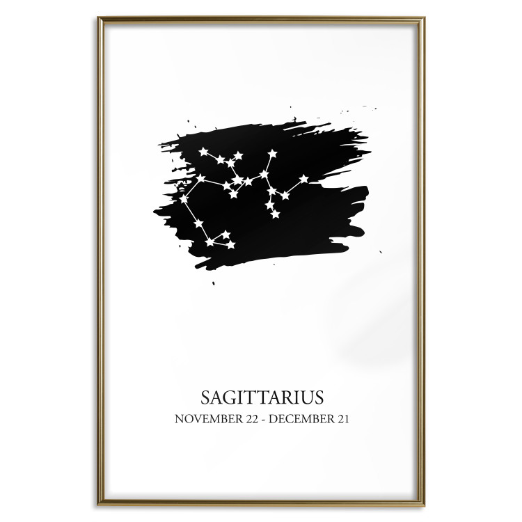 Poster Zodiac signs: Sagittarius - white stars on black with English texts 114863 additionalImage 14