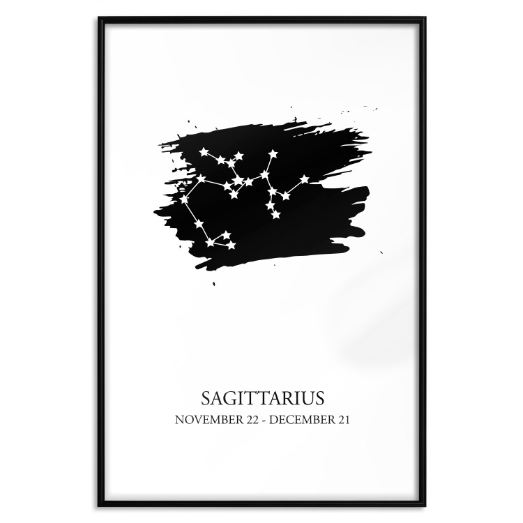 Poster Zodiac signs: Sagittarius - white stars on black with English texts 114863 additionalImage 15