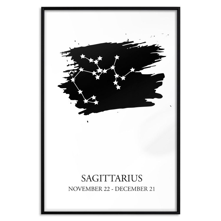 Poster Zodiac signs: Sagittarius - white stars on black with English texts 114863 additionalImage 18