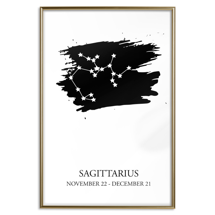 Poster Zodiac signs: Sagittarius - white stars on black with English texts 114863 additionalImage 16