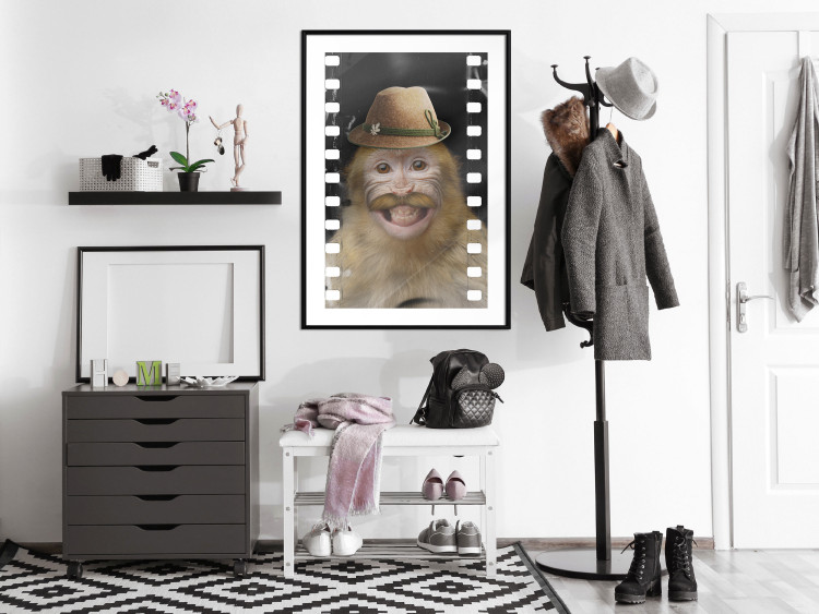 Wall Poster Monkey in a Hat - smiling monkey with mustaches in a cinematic shot 116363 additionalImage 6