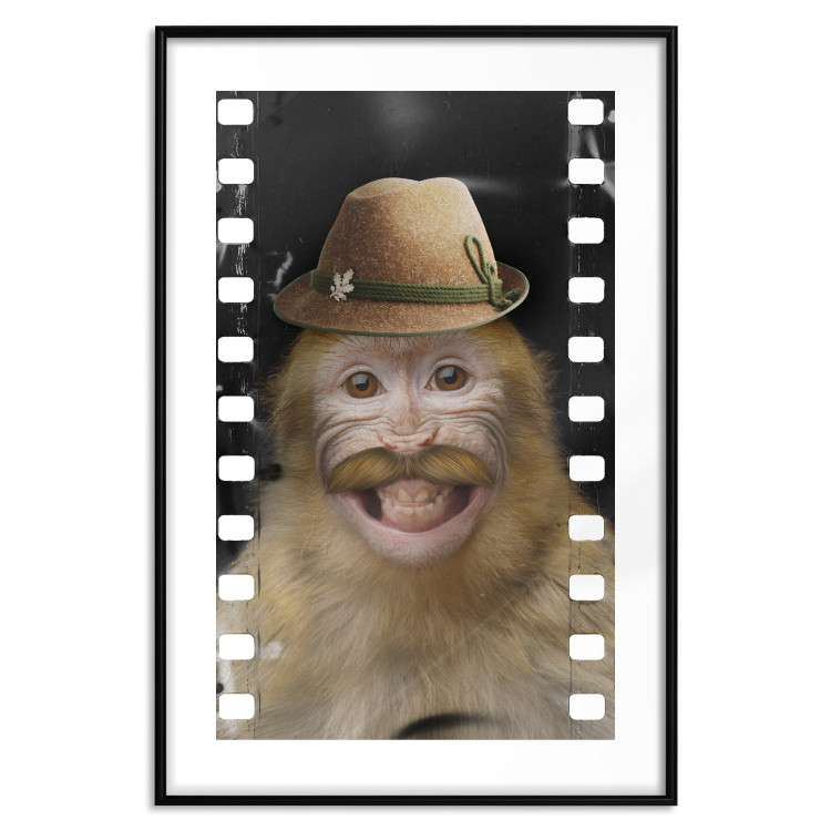 Wall Poster Monkey in a Hat - smiling monkey with mustaches in a cinematic shot 116363 additionalImage 17