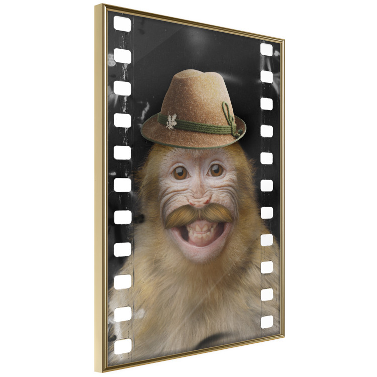Wall Poster Monkey in a Hat - smiling monkey with mustaches in a cinematic shot 116363 additionalImage 14