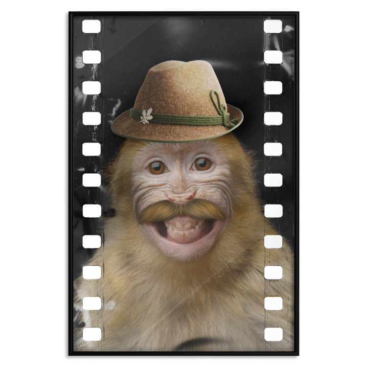 Wall Poster Monkey in a Hat - smiling monkey with mustaches in a cinematic shot 116363 additionalImage 24