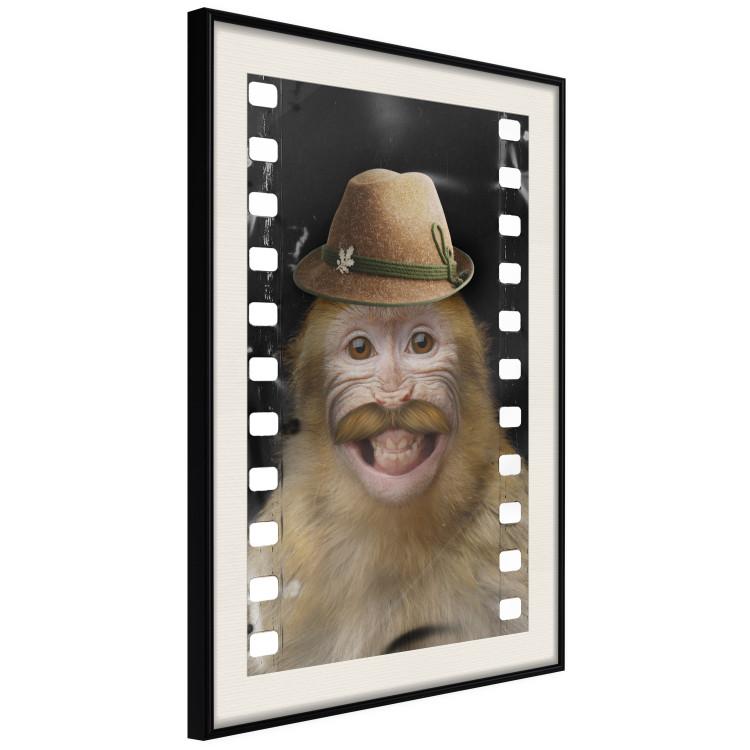 Wall Poster Monkey in a Hat - smiling monkey with mustaches in a cinematic shot 116363 additionalImage 3