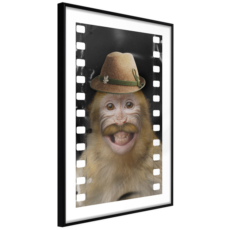 Wall Poster Monkey in a Hat - smiling monkey with mustaches in a cinematic shot 116363 additionalImage 13