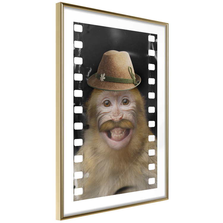 Wall Poster Monkey in a Hat - smiling monkey with mustaches in a cinematic shot 116363 additionalImage 6
