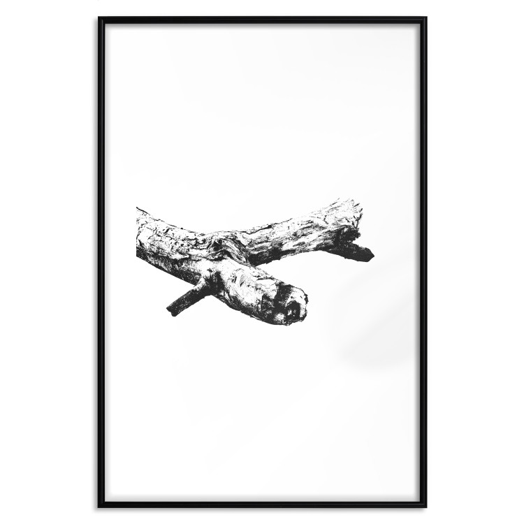 Poster Tree Branch - black and white composition with a dried piece of wood 116663 additionalImage 24