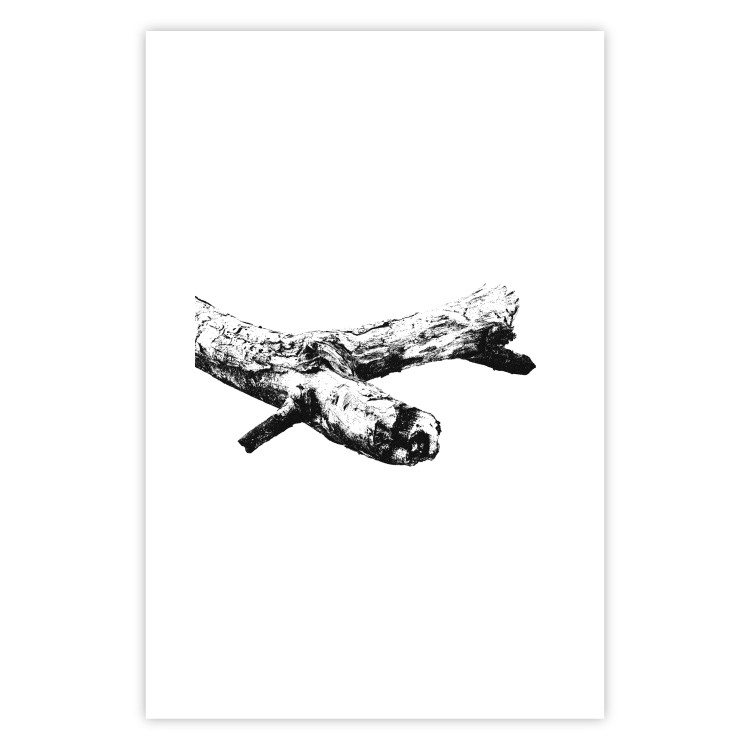 Poster Tree Branch - black and white composition with a dried piece of wood 116663 additionalImage 18