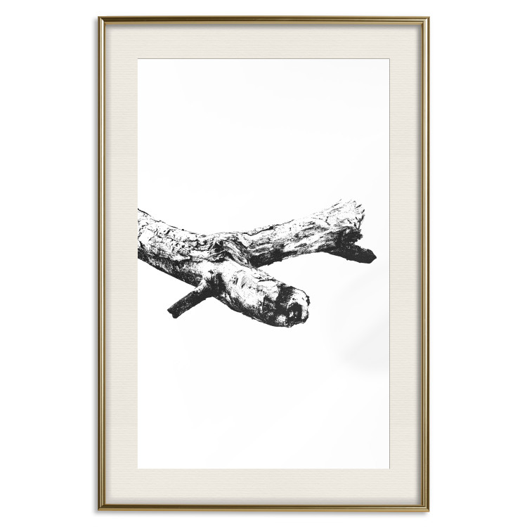 Poster Tree Branch - black and white composition with a dried piece of wood 116663 additionalImage 26
