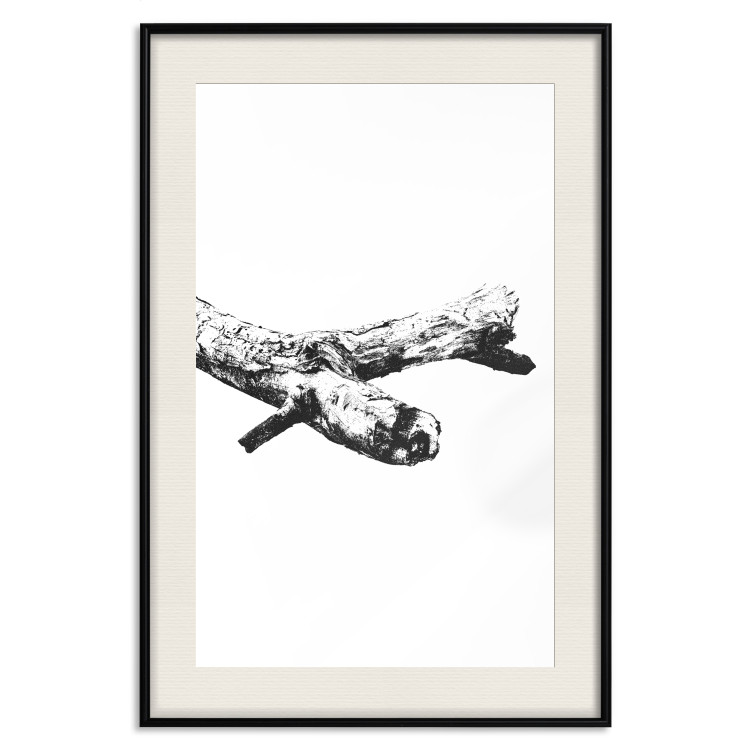Poster Tree Branch - black and white composition with a dried piece of wood 116663 additionalImage 27