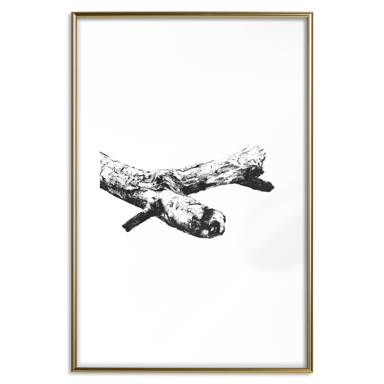 Poster Tree Branch - black and white composition with a dried piece of wood 116663 additionalImage 18