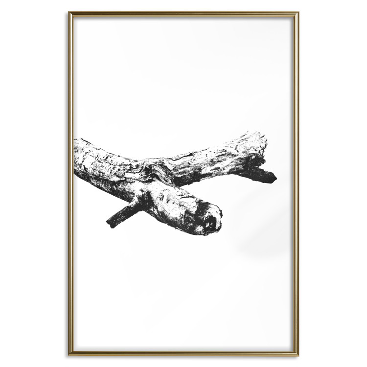 Poster Tree Branch - black and white composition with a dried piece of wood 116663 additionalImage 20
