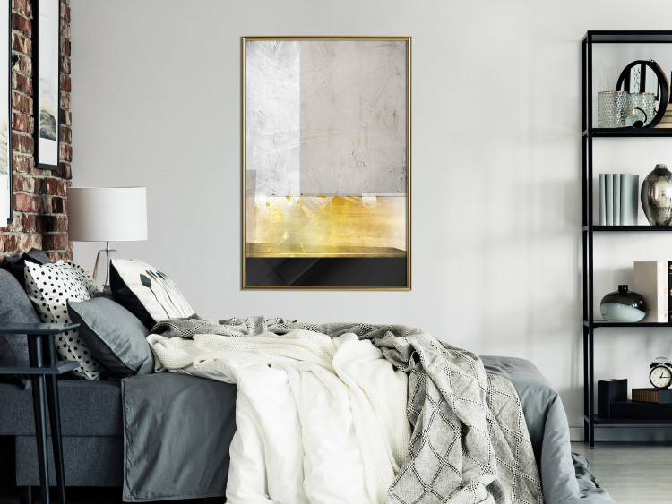 Wall Poster Geometric Metropolis - modern abstraction with gold on concrete 117763 additionalImage 7