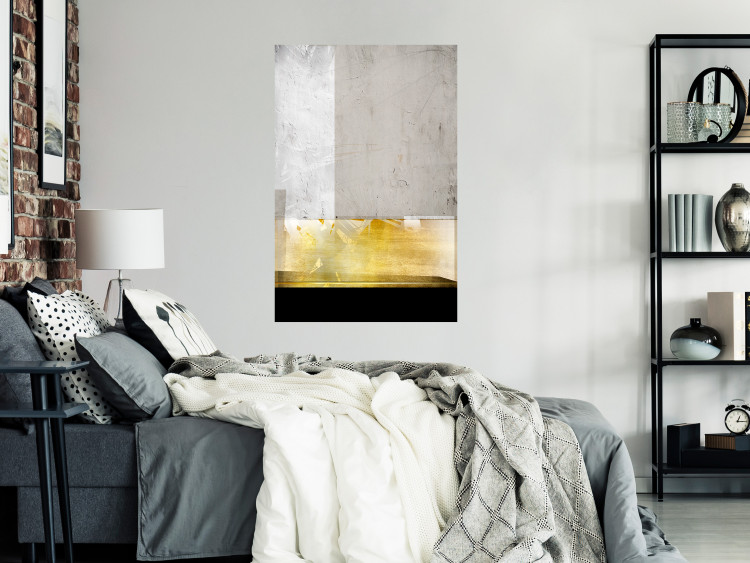 Wall Poster Geometric Metropolis - modern abstraction with gold on concrete 117763 additionalImage 23