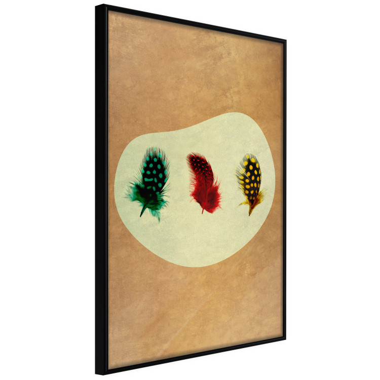 Wall Poster Boho Feathers - abstraction in colorful feathers with dots on a beige background 118163 additionalImage 10