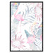 Poster Exotic Mist - tropical abstraction with pink flamingos among leaves 118263 additionalThumb 24