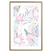 Poster Exotic Mist - tropical abstraction with pink flamingos among leaves 118263 additionalThumb 14