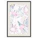 Poster Exotic Mist - tropical abstraction with pink flamingos among leaves 118263 additionalThumb 18